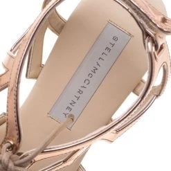 Stella McCartney Rose Gold Faux Leather Star Cut Out Lace Up Sandals Size 39 For Women -Stella McCartney Sales luxury women stella mccartney used shoes p93687 007