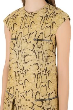 Stella McCartney Yellow Python Pattern Jacquard Zip Detail Mini Dress S For Women -Stella McCartney Sales luxury women used clothes p204583 006