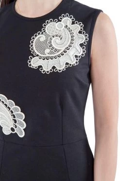 Stella McCartney Black Cotton Stretch Crochet Applique Detail Sleeveless Pencil Dress M For Women -Stella McCartney Sales luxury women used clothes p204671 001