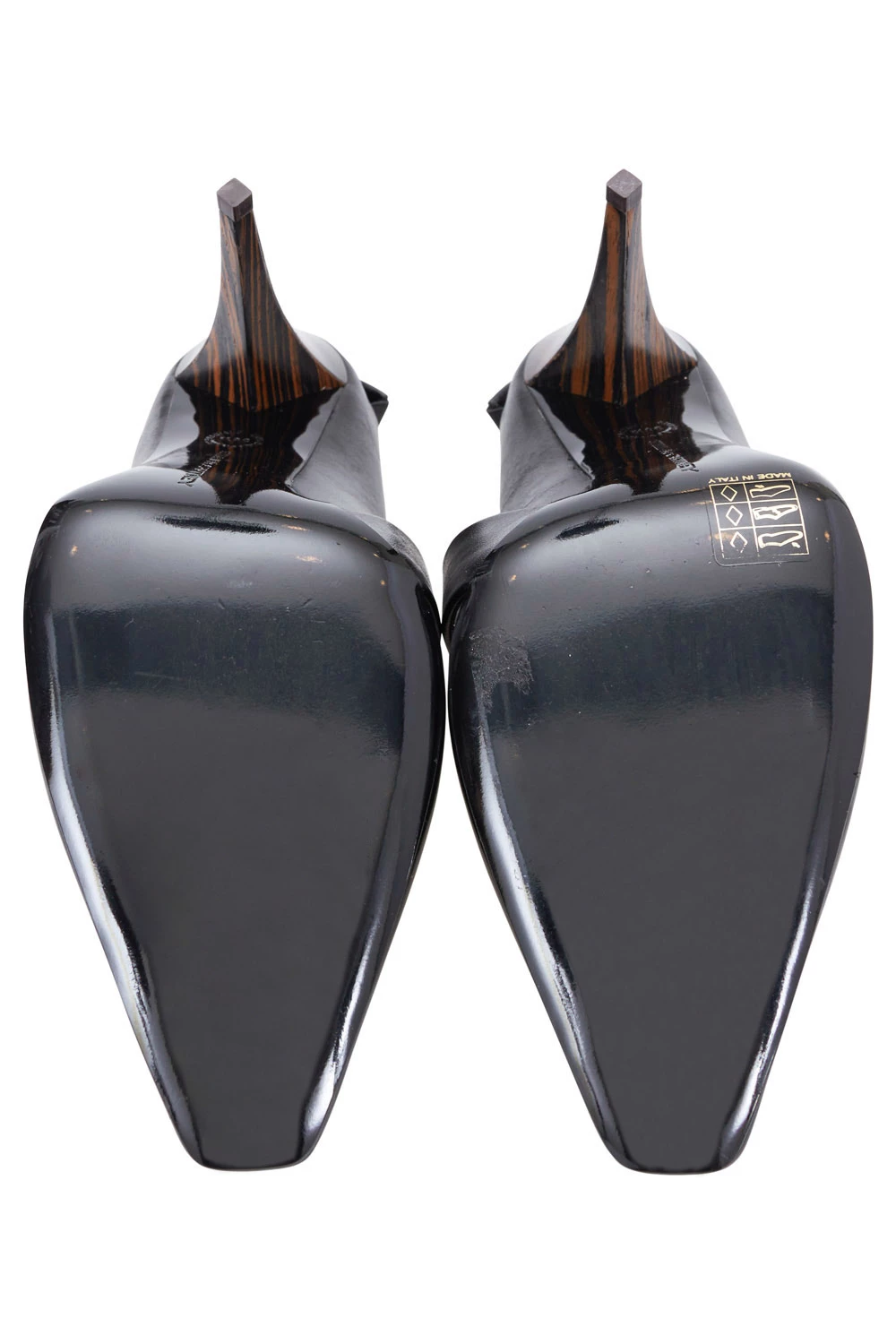 Stella McCartney Black Faux Leather Wooden Heel Pumps Size 38.5 For Women 7 Stella McCartney Black Faux Leather Wooden Heel Pumps Size 38.5 For Women - Image 5